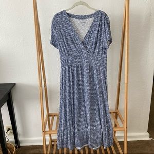 LL Bean faux wrap midi dress